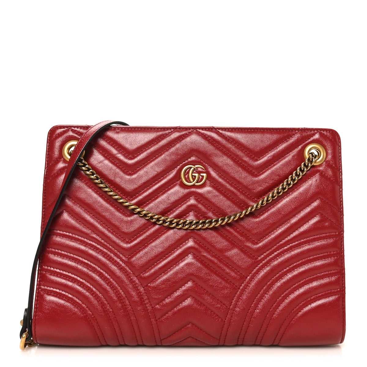 Azalea Calfskin Matelasse Heart Medium GG Marmont Slim Shoulder Bag Romantic Cerise wholesalehk.shop