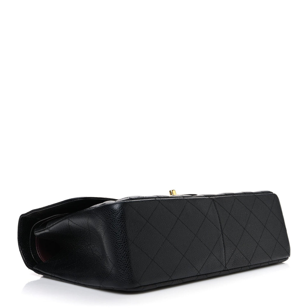 Caviar Quilted Jumbo Double Flap Black wholesalehk.shop