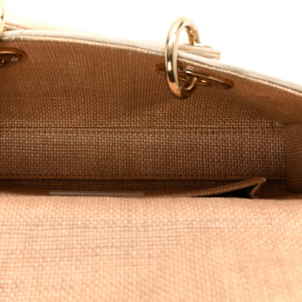 Raffia Macro Cannage Small Lady D-Joy Latte wholesalehk.shop