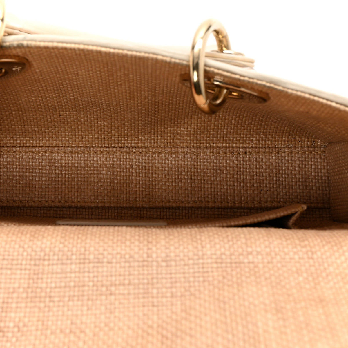 Raffia Macro Cannage Small Lady D-Joy Latte wholesalehk.shop