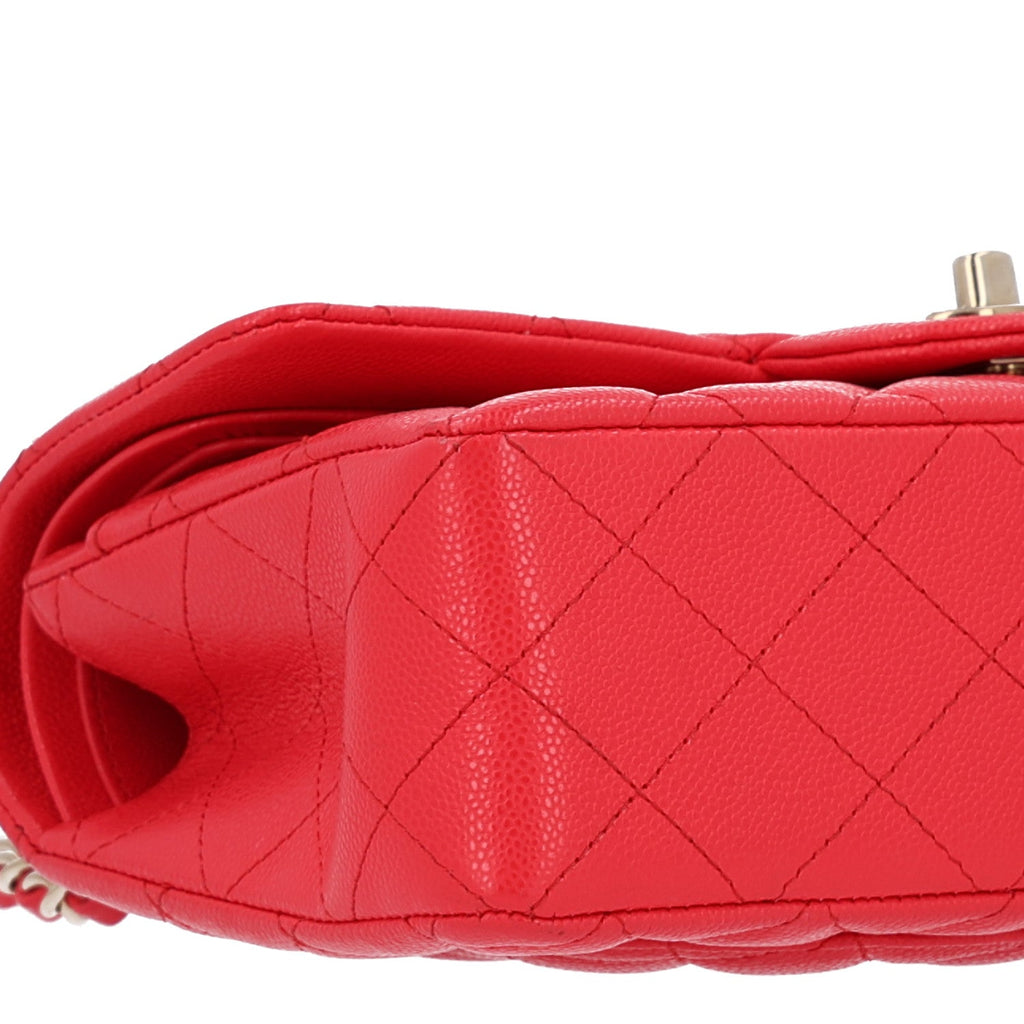 Caviar Quilted Small Double Flap Red wholesalehk.shop