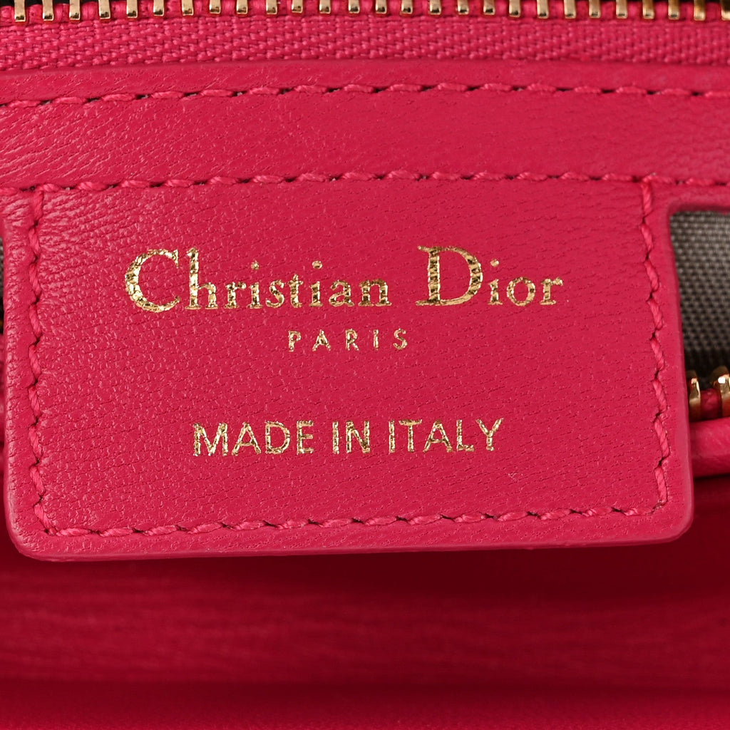 Lambskin Cannage Medium Lady Dior Fuchsia wholesalehk.shop