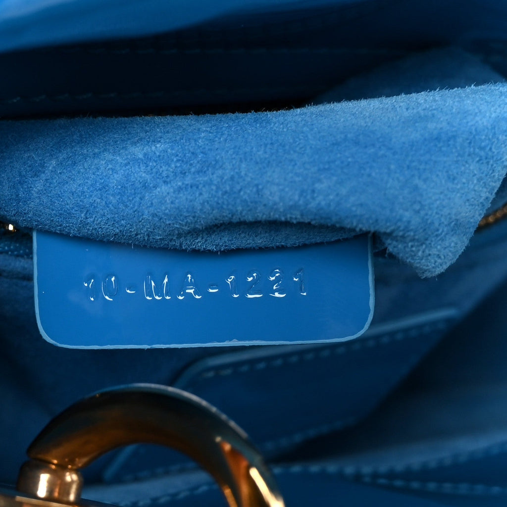Patent Cannage Mini Lady Dior Blue wholesalehk.shop
