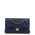 Caviar Quilted Small Double Flap Navy wholesalehk.shop