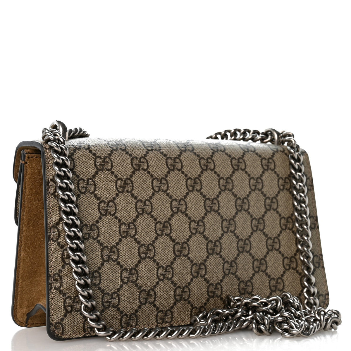GG Supreme Monogram Suede Crystal Small Dionysus Shoulder Bag Beige Ebony Taupe wholesalehk.shop