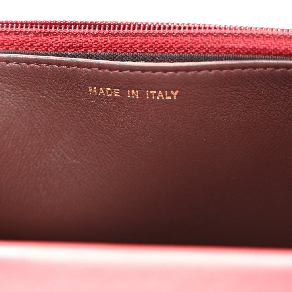 Lambskin Quilted Trendy CC Wallet On Chain WOC Red wholesalehk.shop