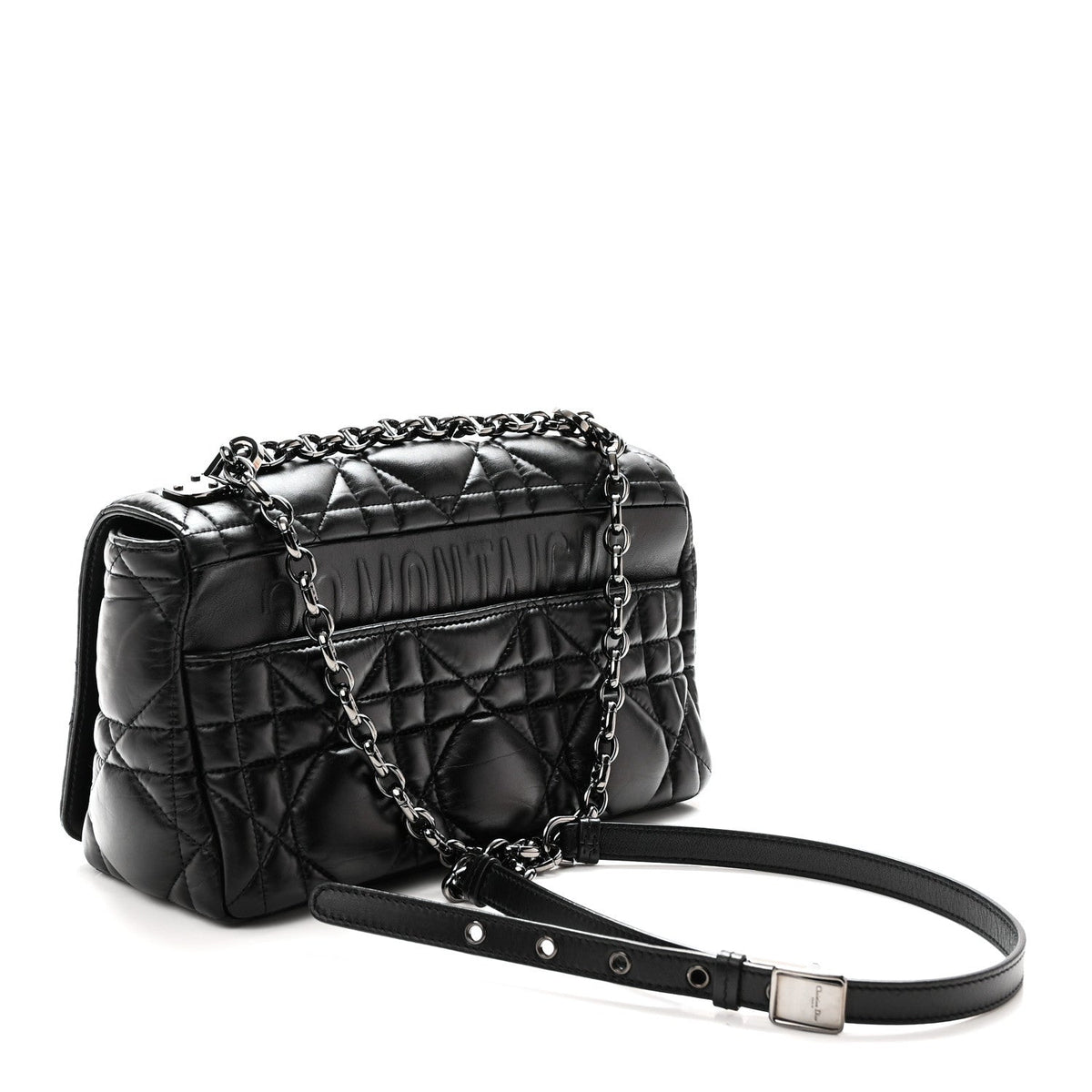Calfskin Macrocannage Large Caro Bag Black wholesalehk.shop