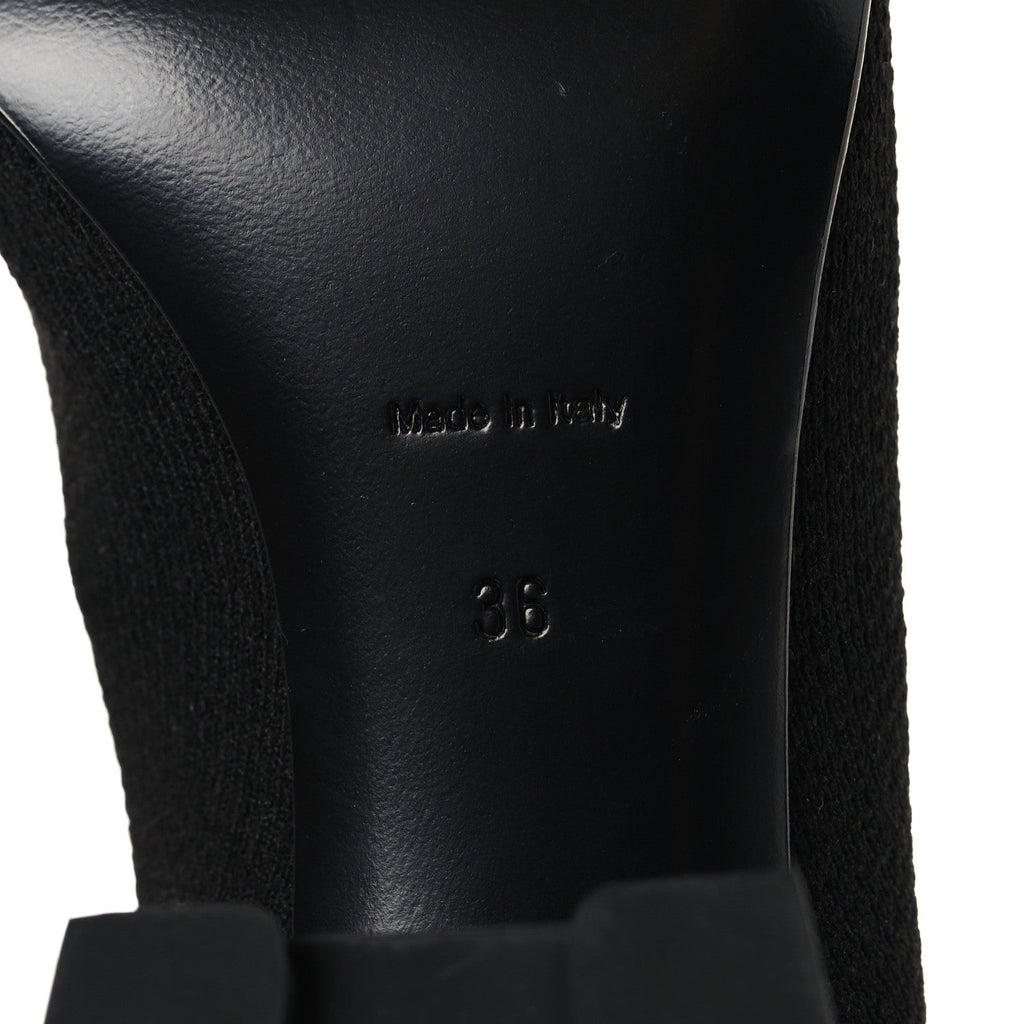 Knit Calfskin Jenna 60 Ankle Boots 36 Black wholesalehk.shop