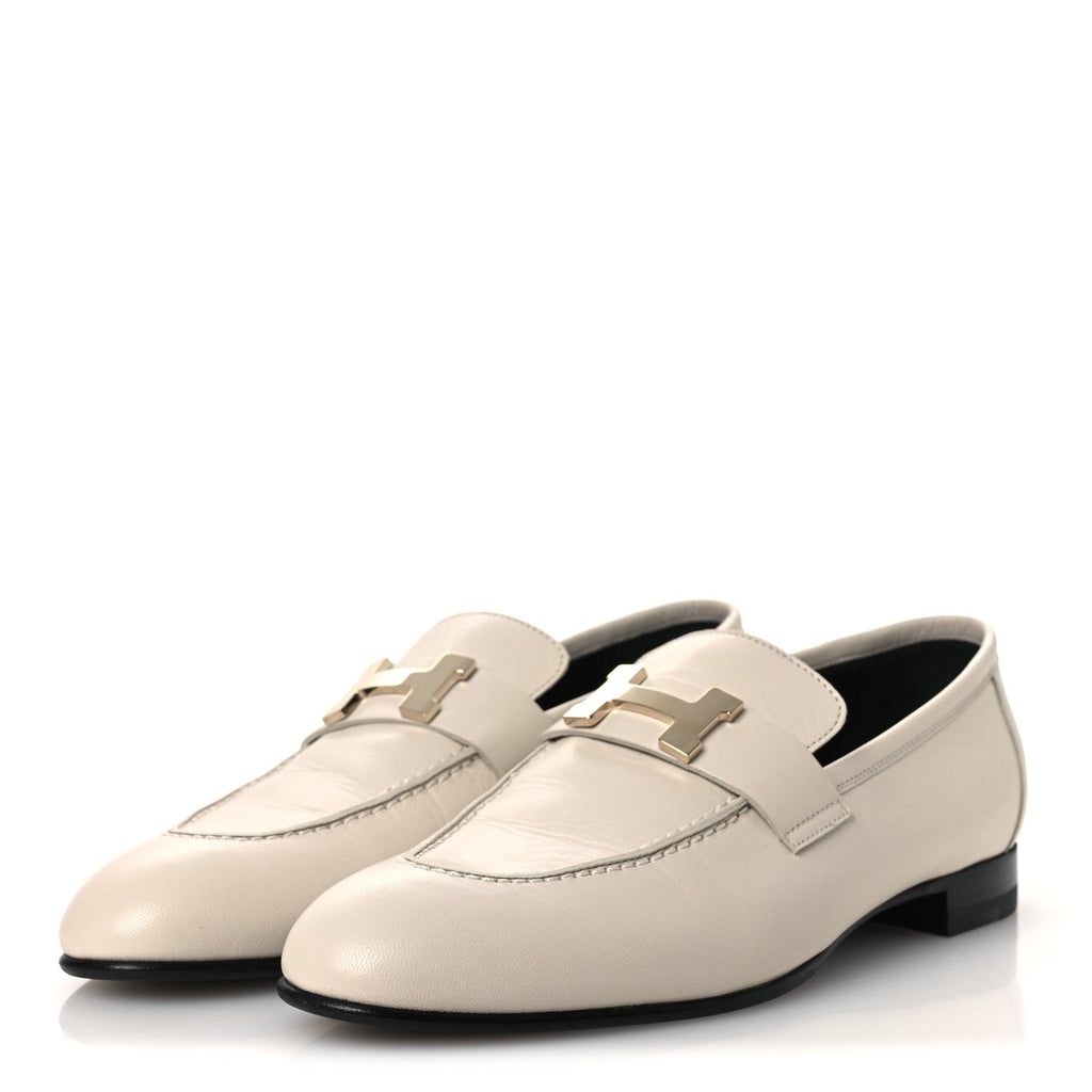 Goatskin Womens Paris Loafers 37.5 Beige Glaise wholesalehk.shop