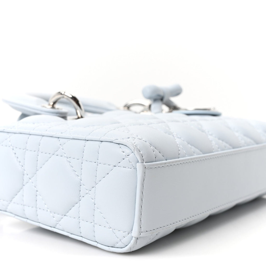 Lambskin Cannage Small Lady D-Joy Light Blue wholesalehk.shop
