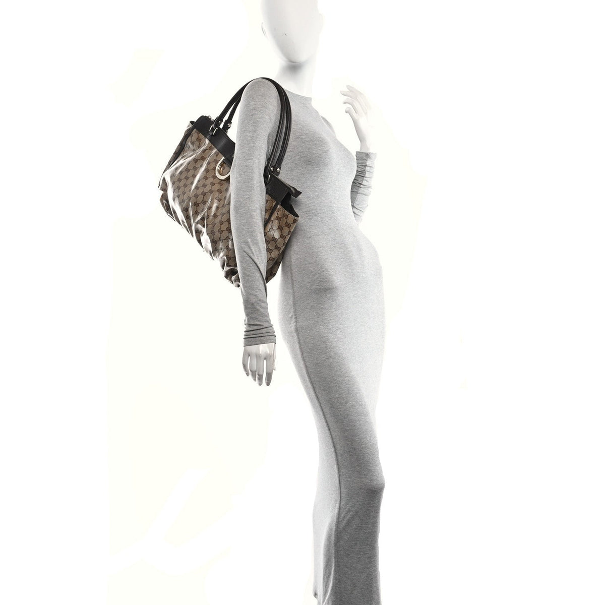Crystal Monogram Large D Gold Ring Tote Dark Brown wholesalehk.shop