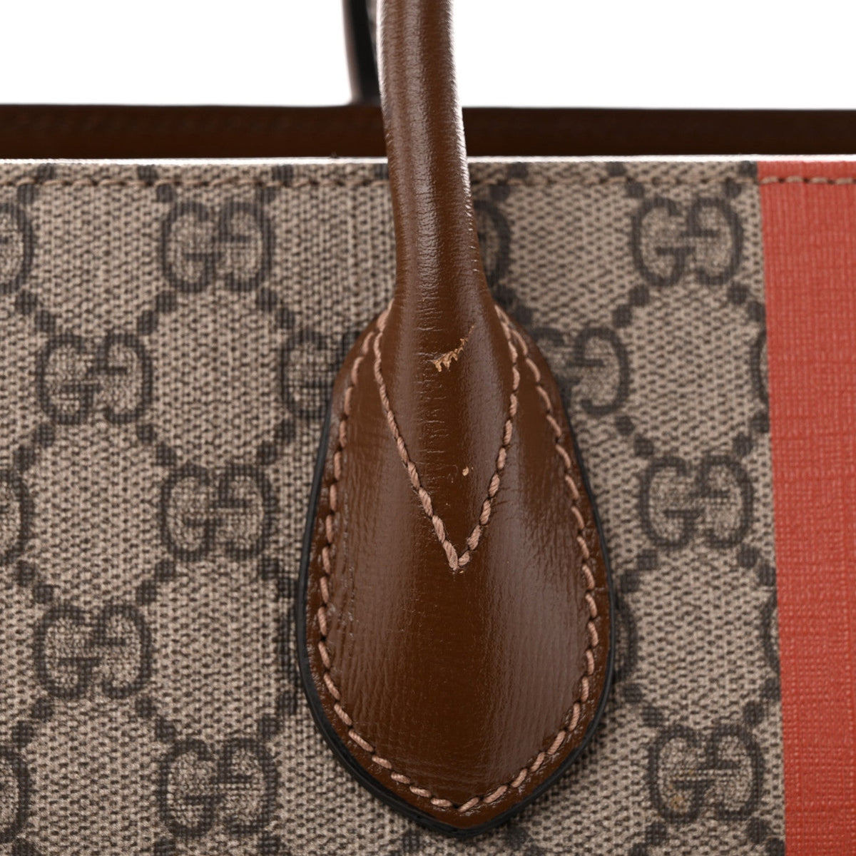 GG Supreme Monogram Fake/Not Large Retro Interlocking G Tote Bag Beige Brown Sugar wholesalehk.shop