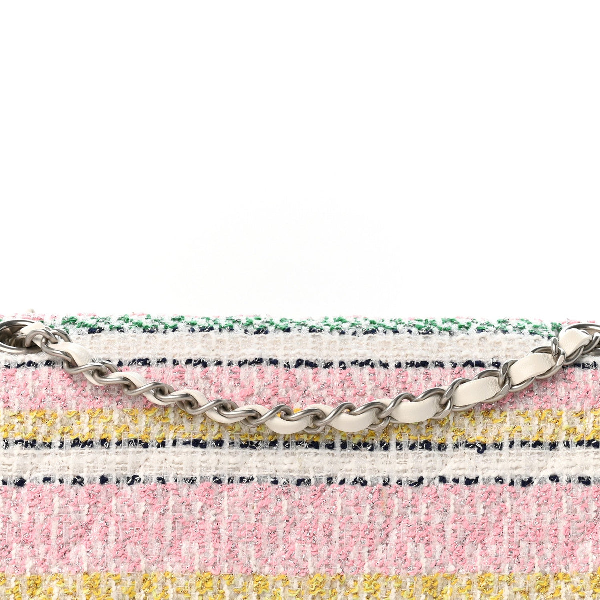 Tweed Quilted Medium Double Flap Yellow White Ochre wholesalehk.shop