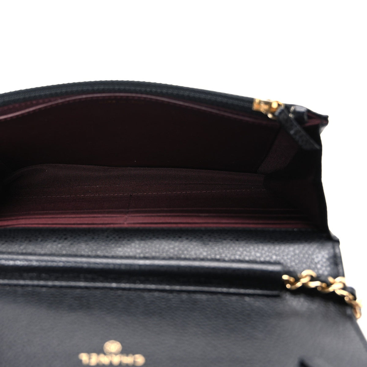 Caviar Quilted Wallet on Chain WOC Black wholesalehk.shop