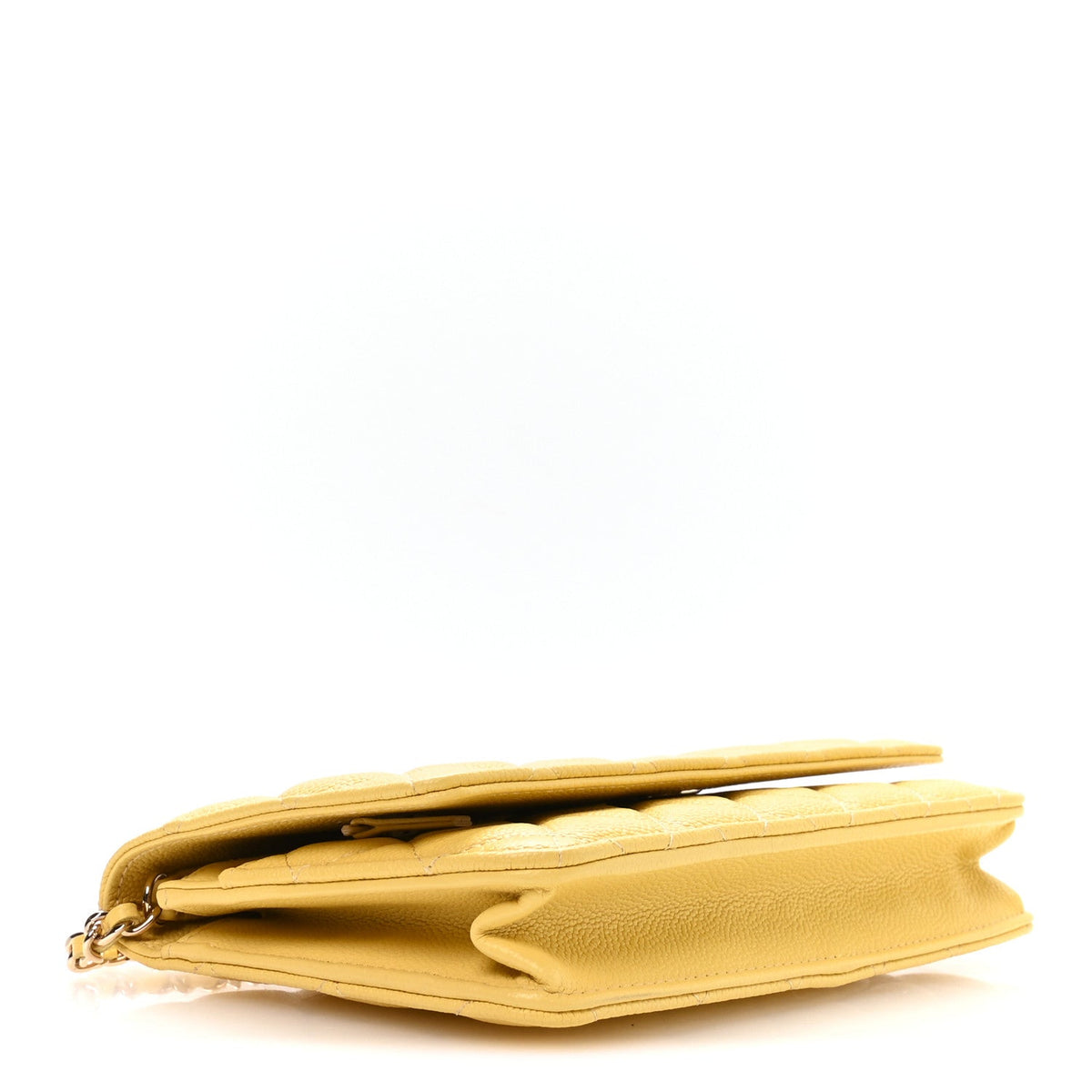 Caviar Quilted Tiny CC Wallet On Chain WOC Yellow wholesalehk.shop
