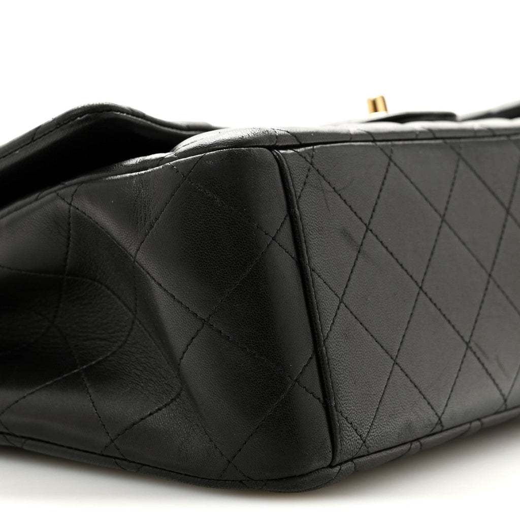 Lambskin Quilted Maxi Double Flap Black wholesalehk.shop