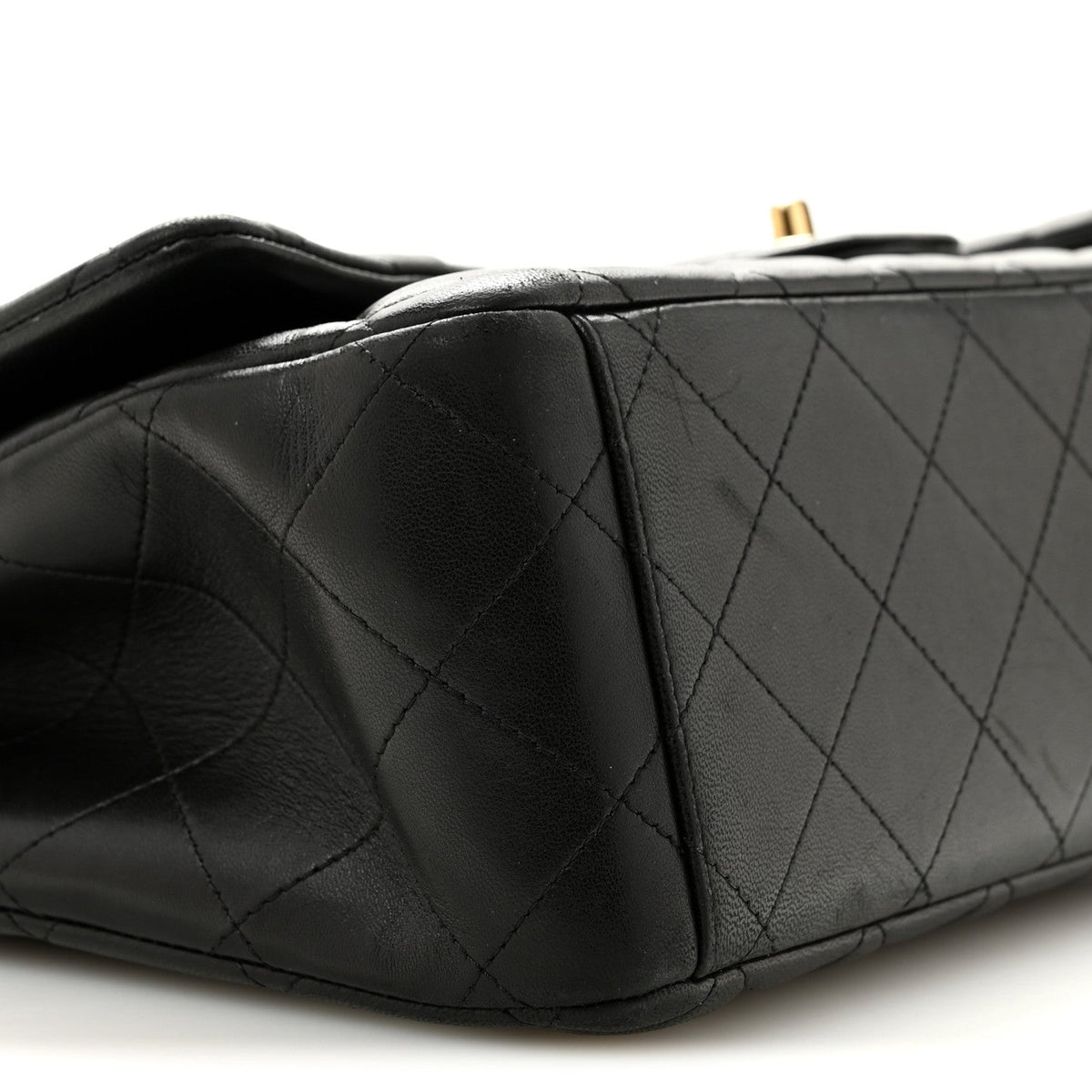 Lambskin Quilted Maxi Double Flap Black wholesalehk.shop