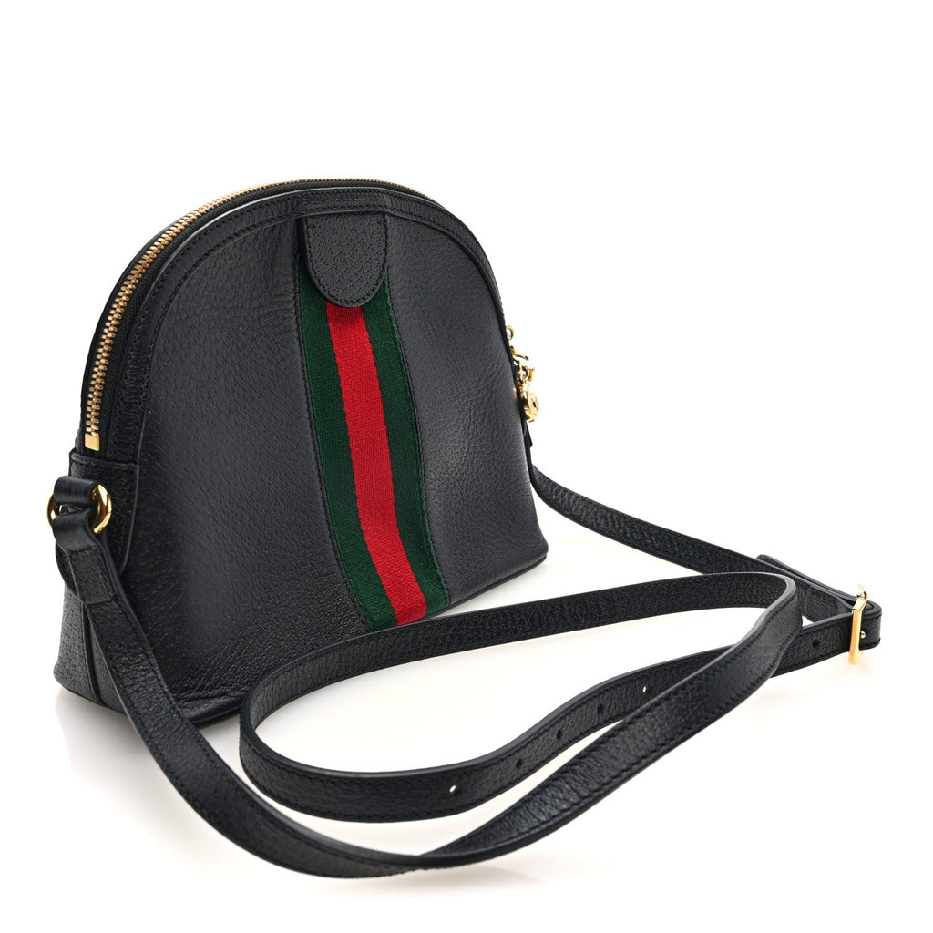 Calfskin GG Web Small Ophidia Dome Shoulder Bag Black wholesalehk.shop