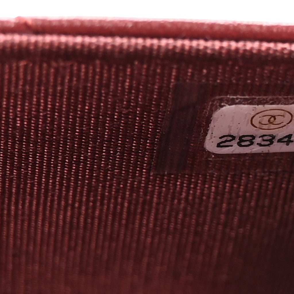 Lambskin Quilted Trendy CC Wallet On Chain WOC Burgundy wholesalehk.shop