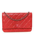 Lambskin Quilted Wallet On Chain WOC Red Pink wholesalehk.shop