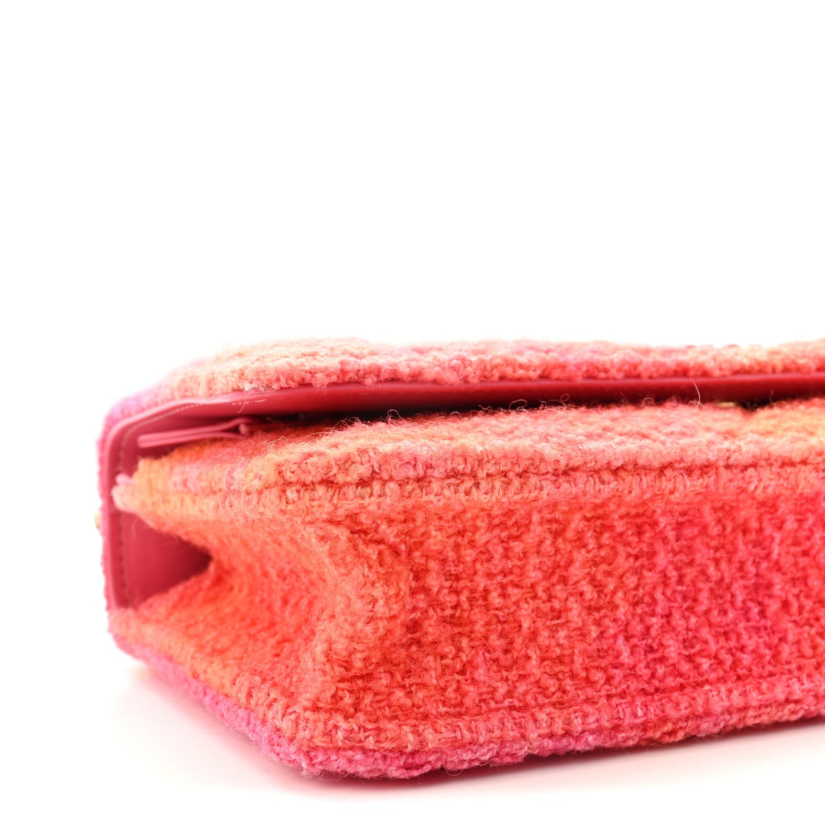 Wool Tweed Lambskin Quilted Chanel 19 Wallet On Chain WOC Coral Pink wholesalehk.shop