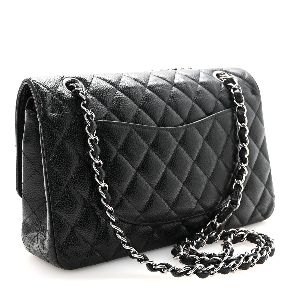 Caviar Quilted Medium Double Flap Black wholesalehk.shop