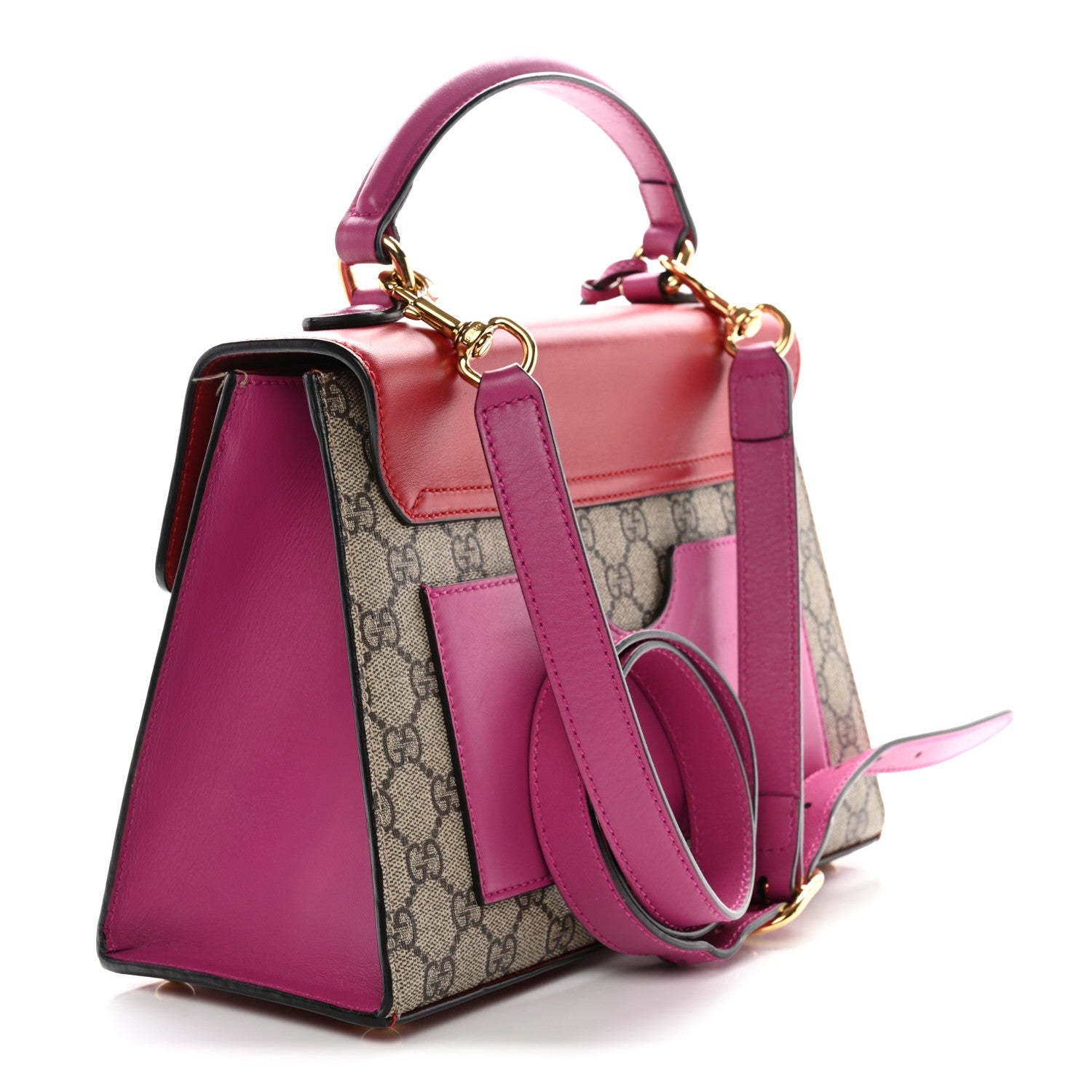 GG Supreme Monogram Calfskin Small Padlock Top Handle Bag Beige Hibiscus Red New Rosette £¨ Direct shipment via from wholesalehk.shop