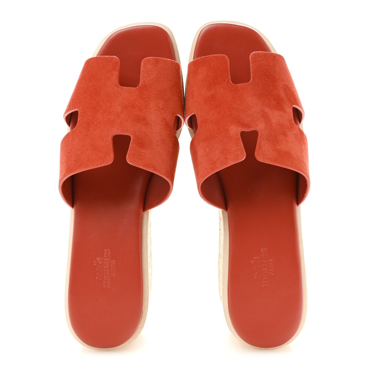 Suede Goatskin Cork Eze 30 Sandals 40 Orange Brulee wholesalehk.shop