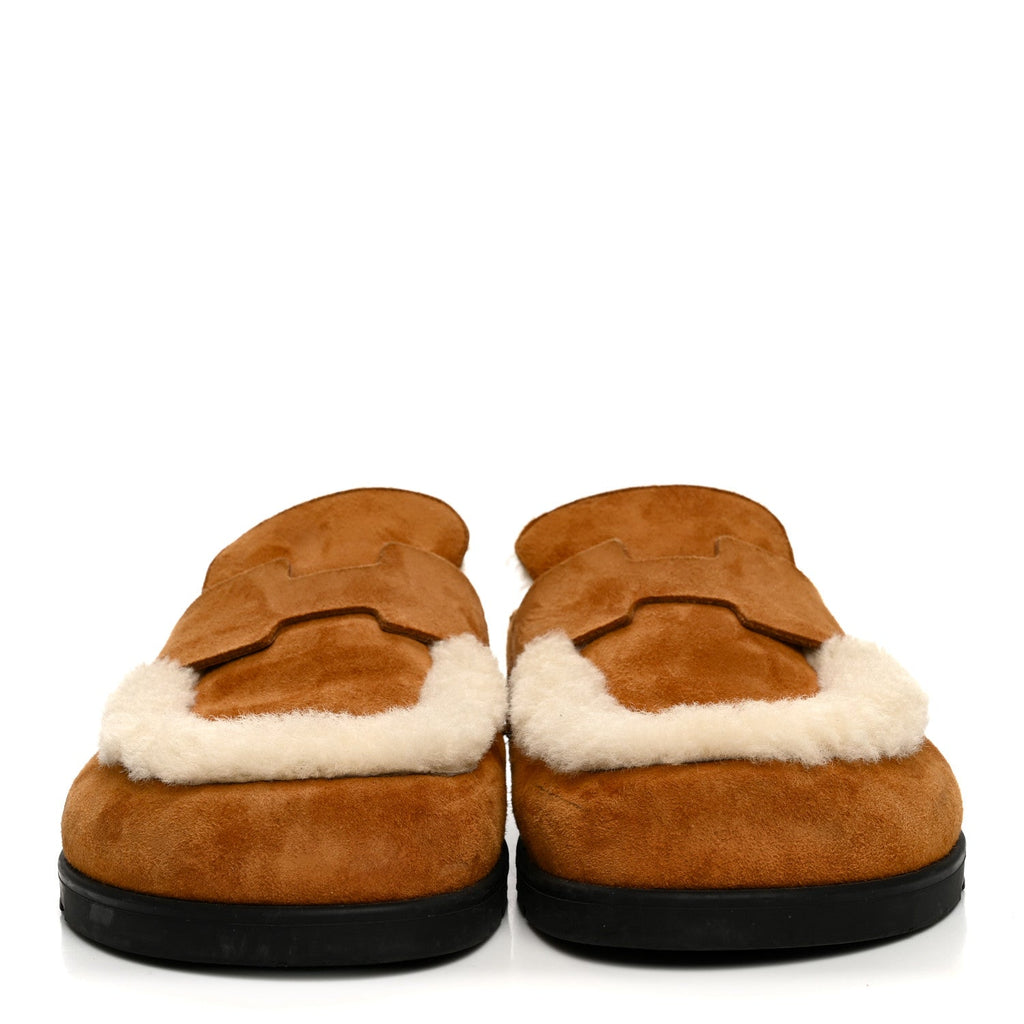 Suede Goatskin Shearling Go Mules 39 Beige Kraft Ecru wholesalehk.shop