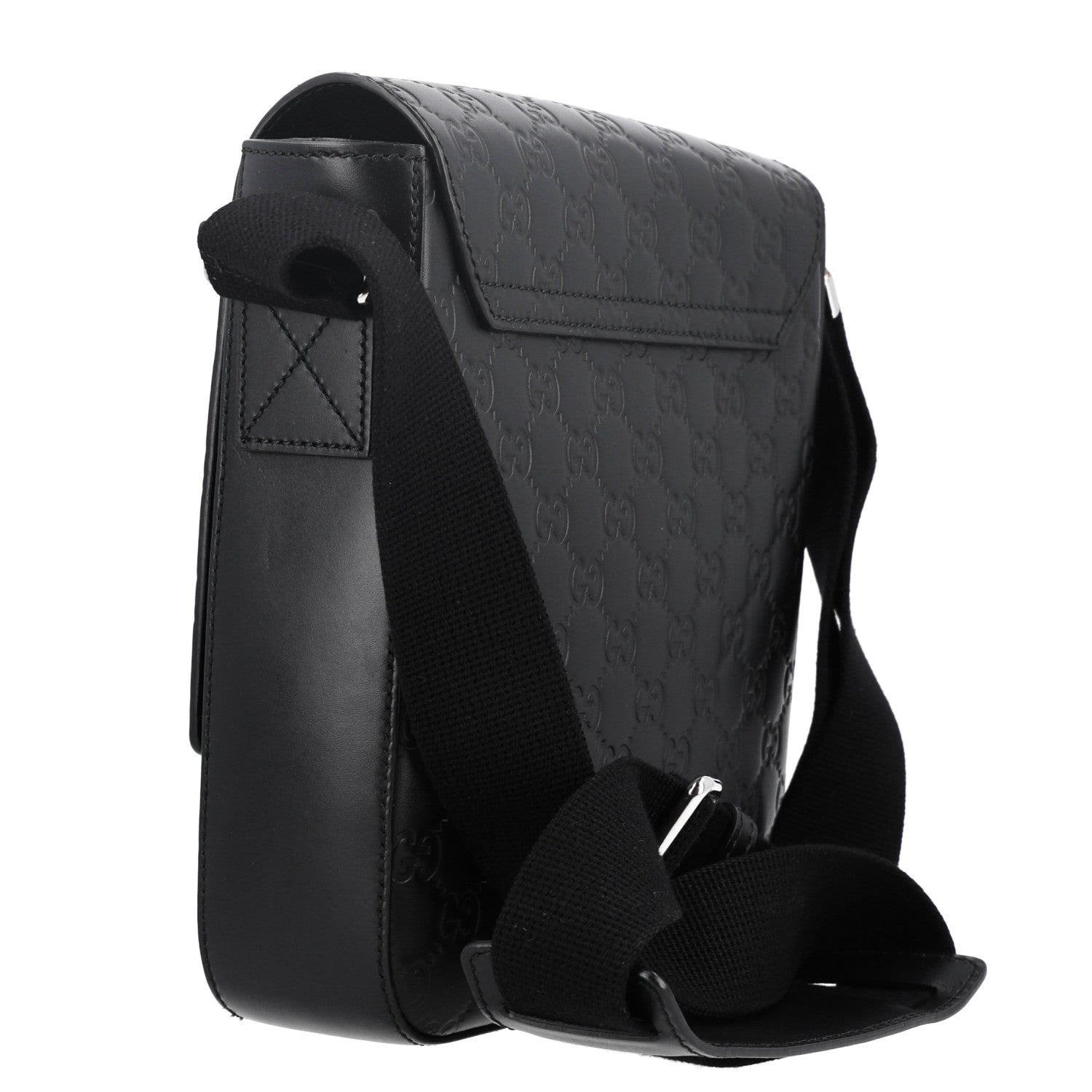 Guccissima Signature Single Buckle Flap Messenger Bag Black £¨ Direct shipment via from wholesalehk.shop