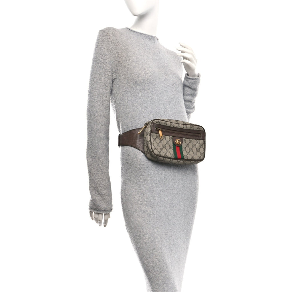 Soft GG Supreme Monogram Medium Ophidia Belt Bag Dark Brown wholesalehk.shop