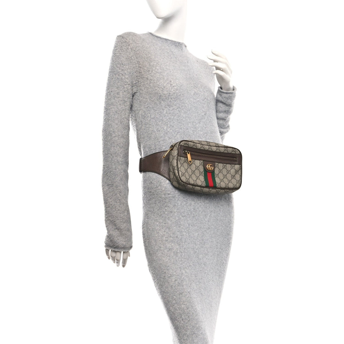 Soft GG Supreme Monogram Medium Ophidia Belt Bag Dark Brown wholesalehk.shop