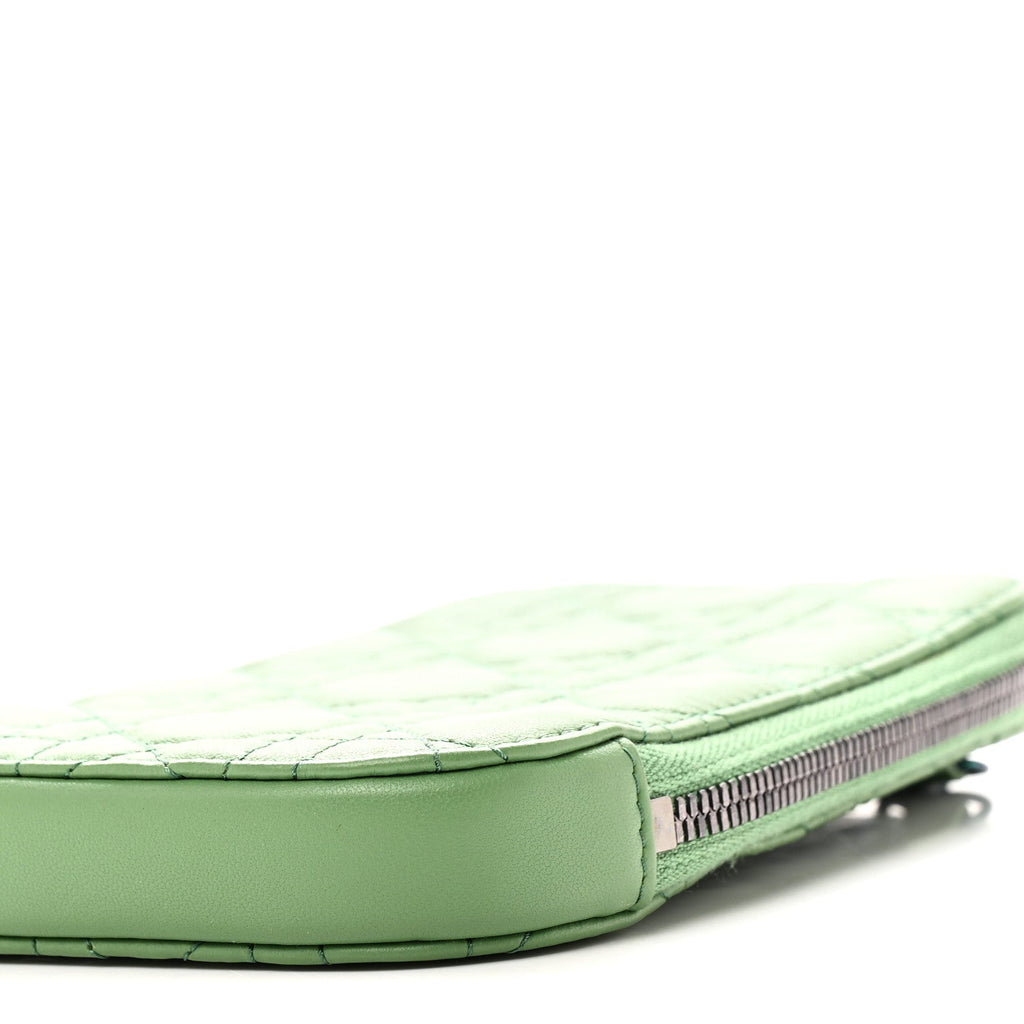 Lambskin Cannage Lady Dior Phone Holder Jade Green wholesalehk.shop