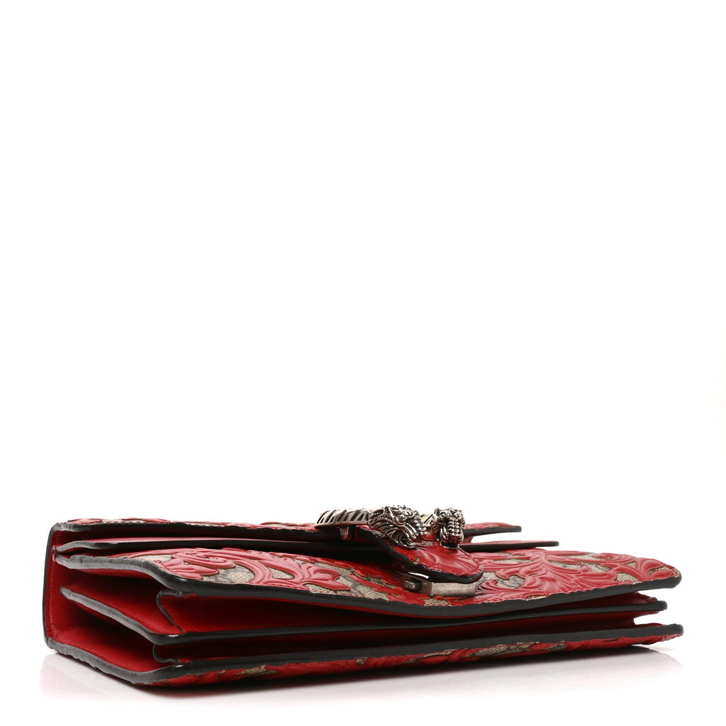 GG Supreme Monogram Arabesque Dionysus Shoulder Bag Hibiscus Red wholesalehk.shop