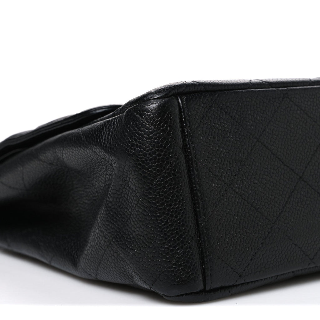 Caviar Quilted Maxi Double Flap Black wholesalehk.shop