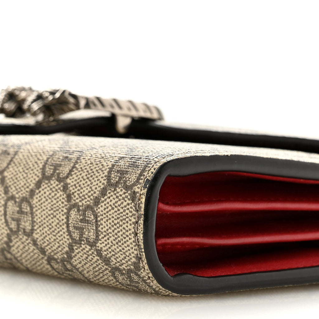 GG Supreme Monogram Mini Dionysus Chain Wallet Beige Vulcanic Red wholesalehk.shop