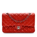 Lambskin Quilted Medium Double Flap Red wholesalehk.shop