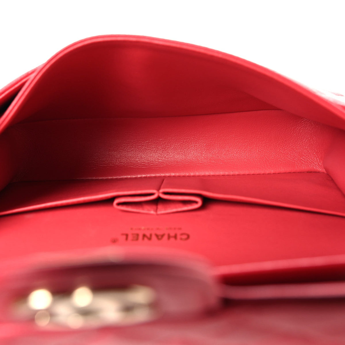 Caviar Quilted Medium Double Flap Red wholesalehk.shop