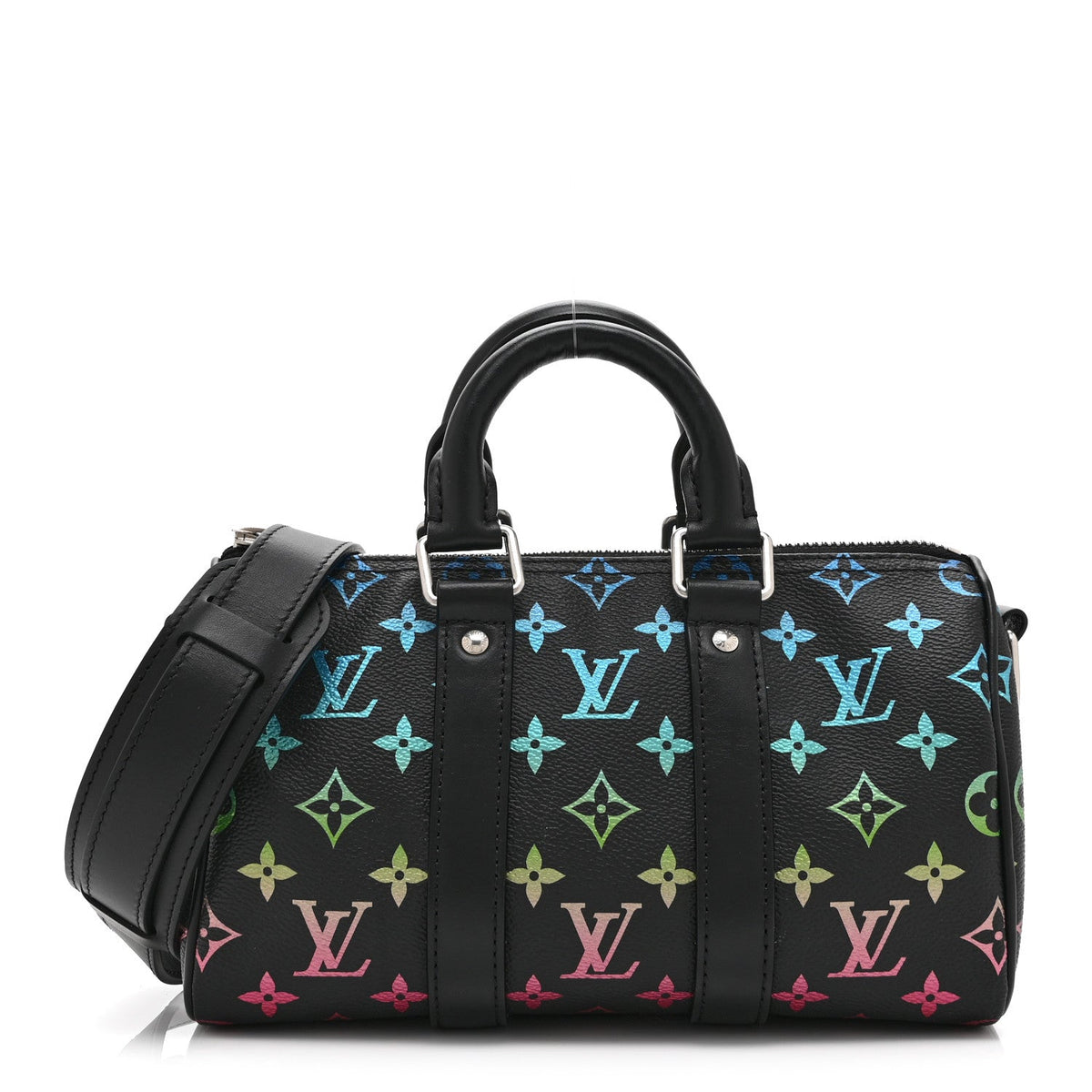 Monogram Iridescent Keepall Bandouliere 25 Black wholesalehk.shop