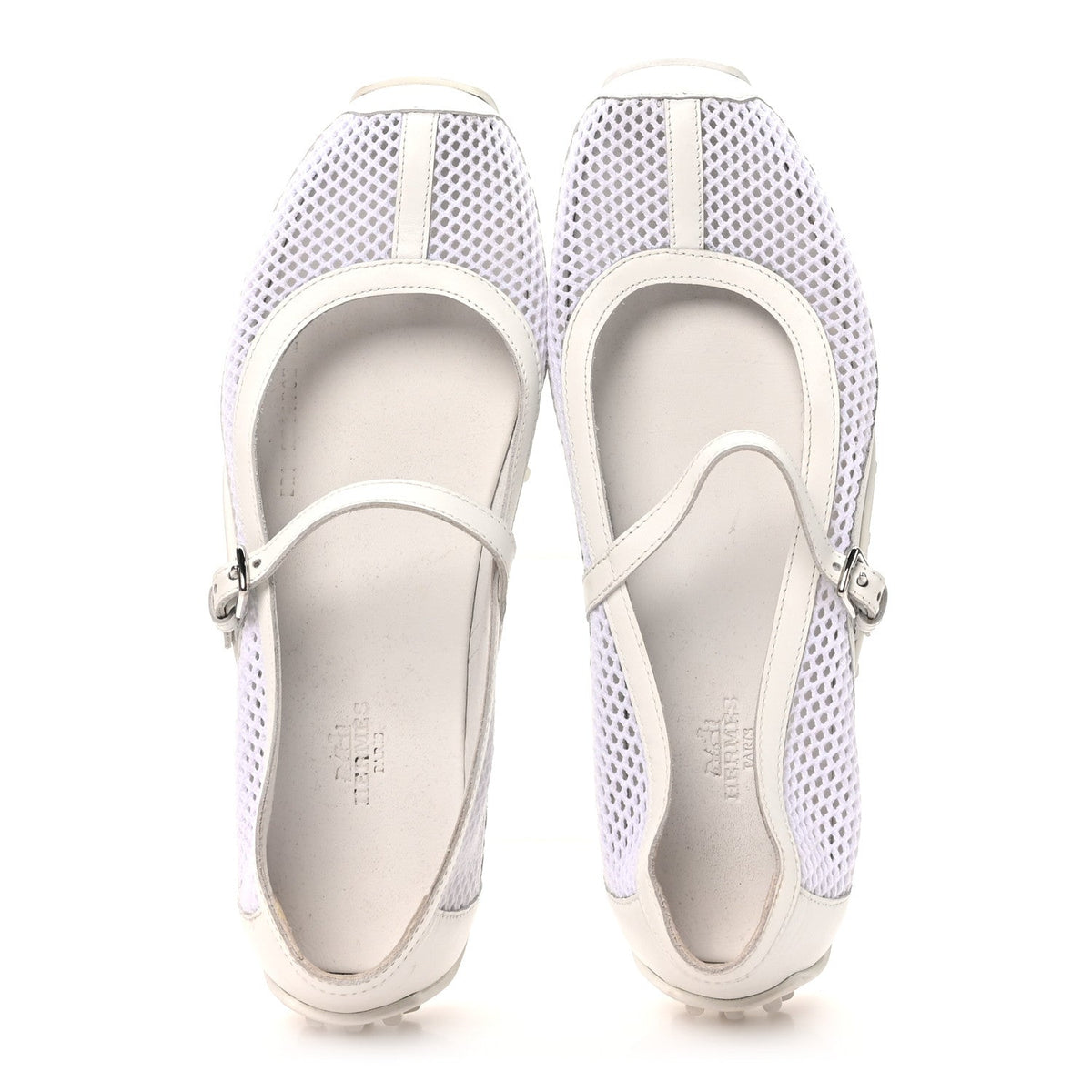 Crochet Knit Calfskin Kichu Ballet Flats 39 White wholesalehk.shop