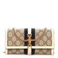 GG Supreme Monogram Textured Calfskin Web Jackie 1961 Chain Wallet Beige Ebony Mystic White £¨ Direct shipment via from wholesalehk.shop