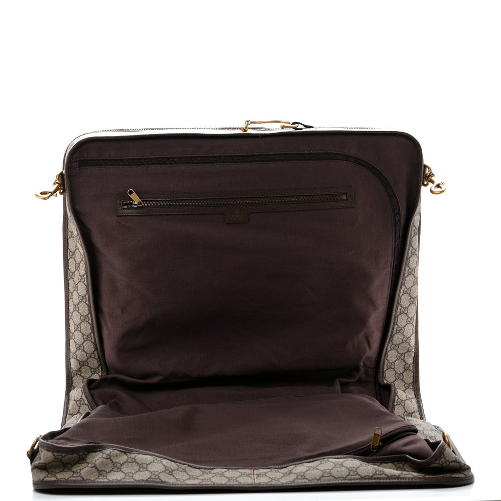 GG Supreme Monogram Textured Dollar Calfskin Web Ophidia Savoy Garment Bag Beige Ebony New Acero wholesalehk.shop