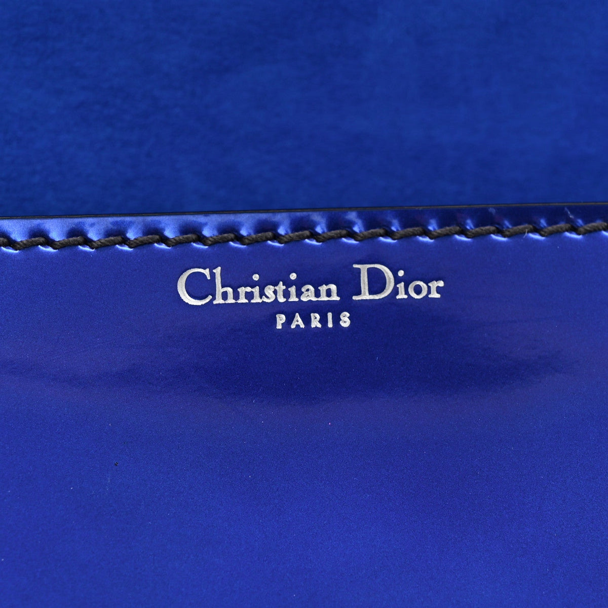 Metallic Patent Crystal Dioraddict Flap Bag Blue wholesalehk.shop