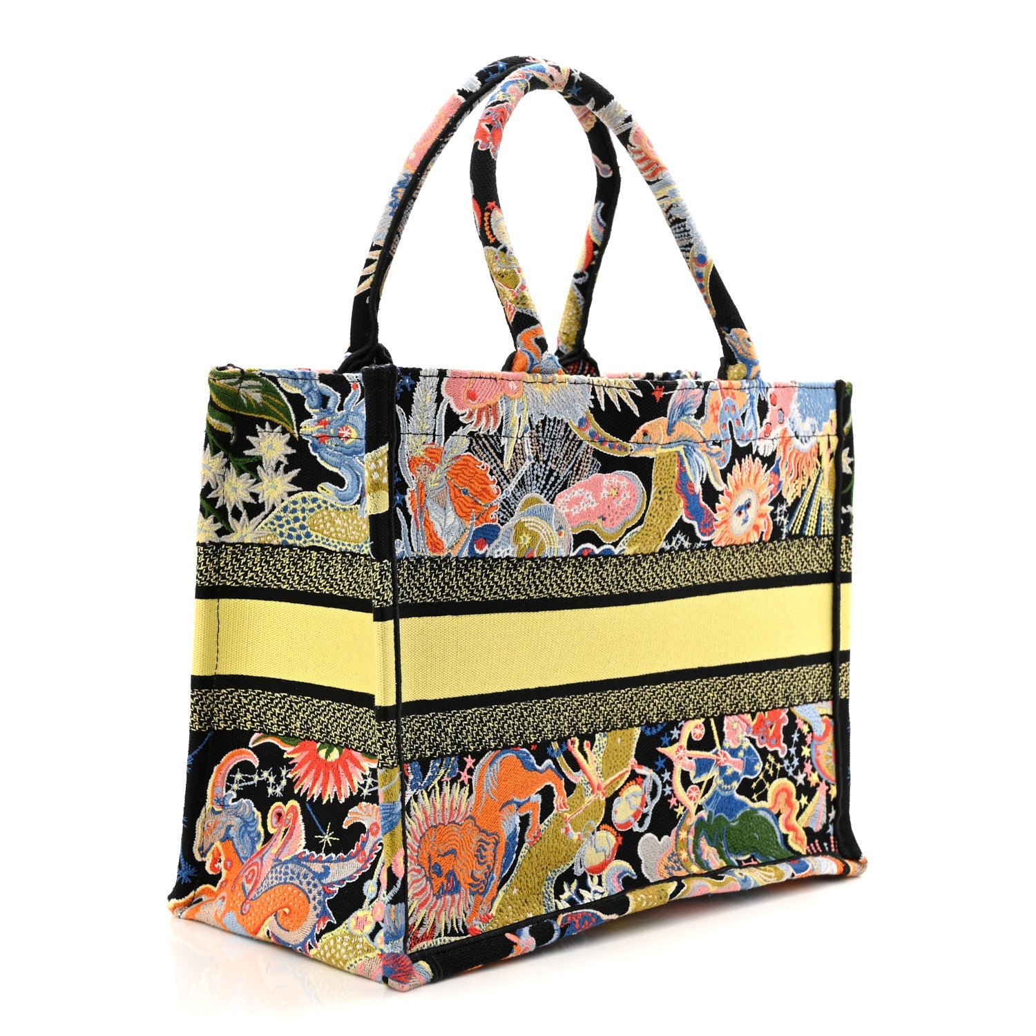 Canvas Zodiac Fantastico Embroidered Medium Book Tote Black Multicolor £¨ Direct shipment via from wholesalehk.shop