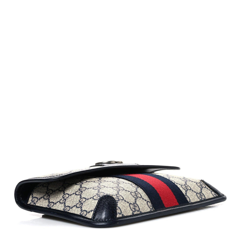 GG Supreme Monogram Web Small Ophidia Belt Bag 90 36 Beige Navy wholesalehk.shop