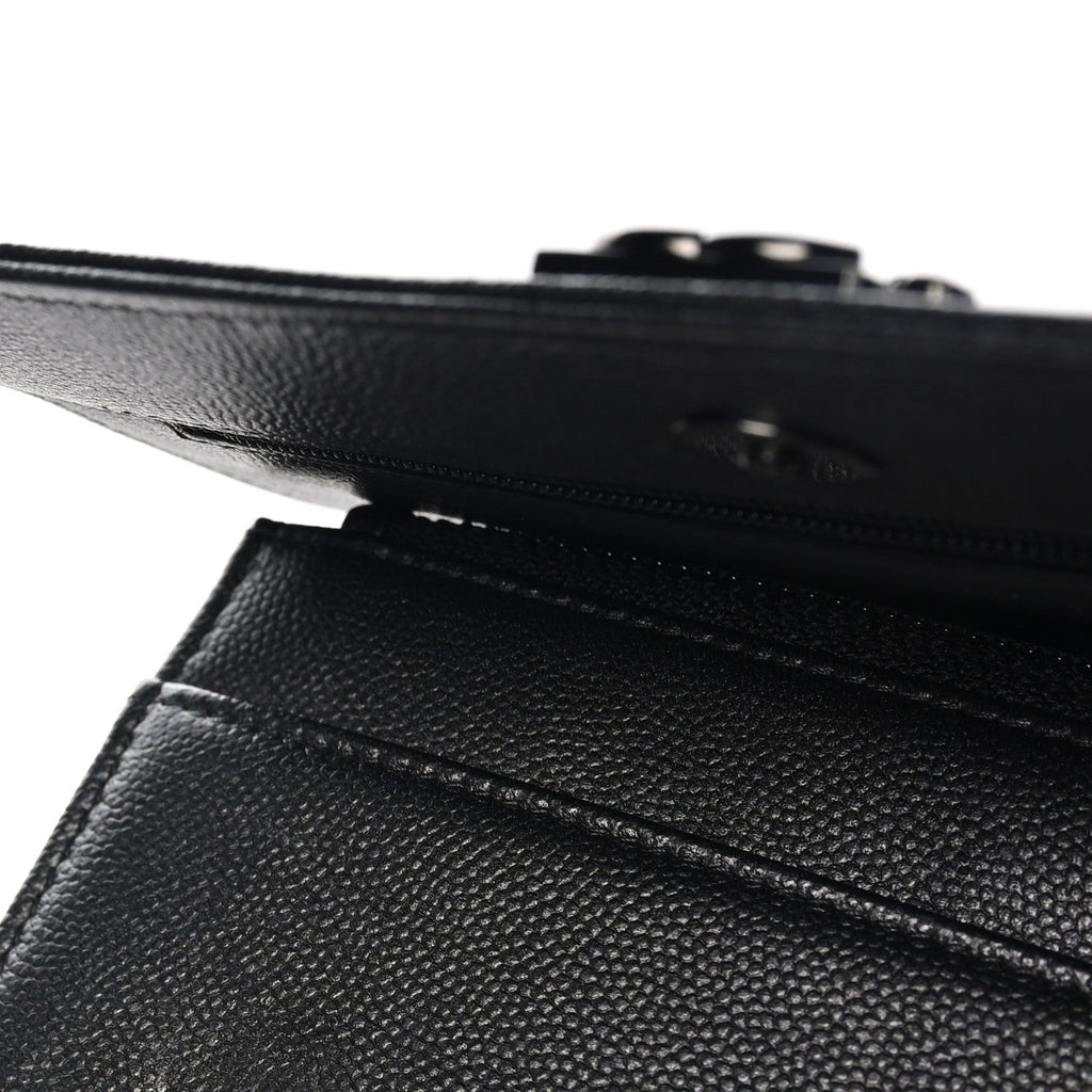Caviar Quilted Boy Wallet On Chain WOC So Black wholesalehk.shop