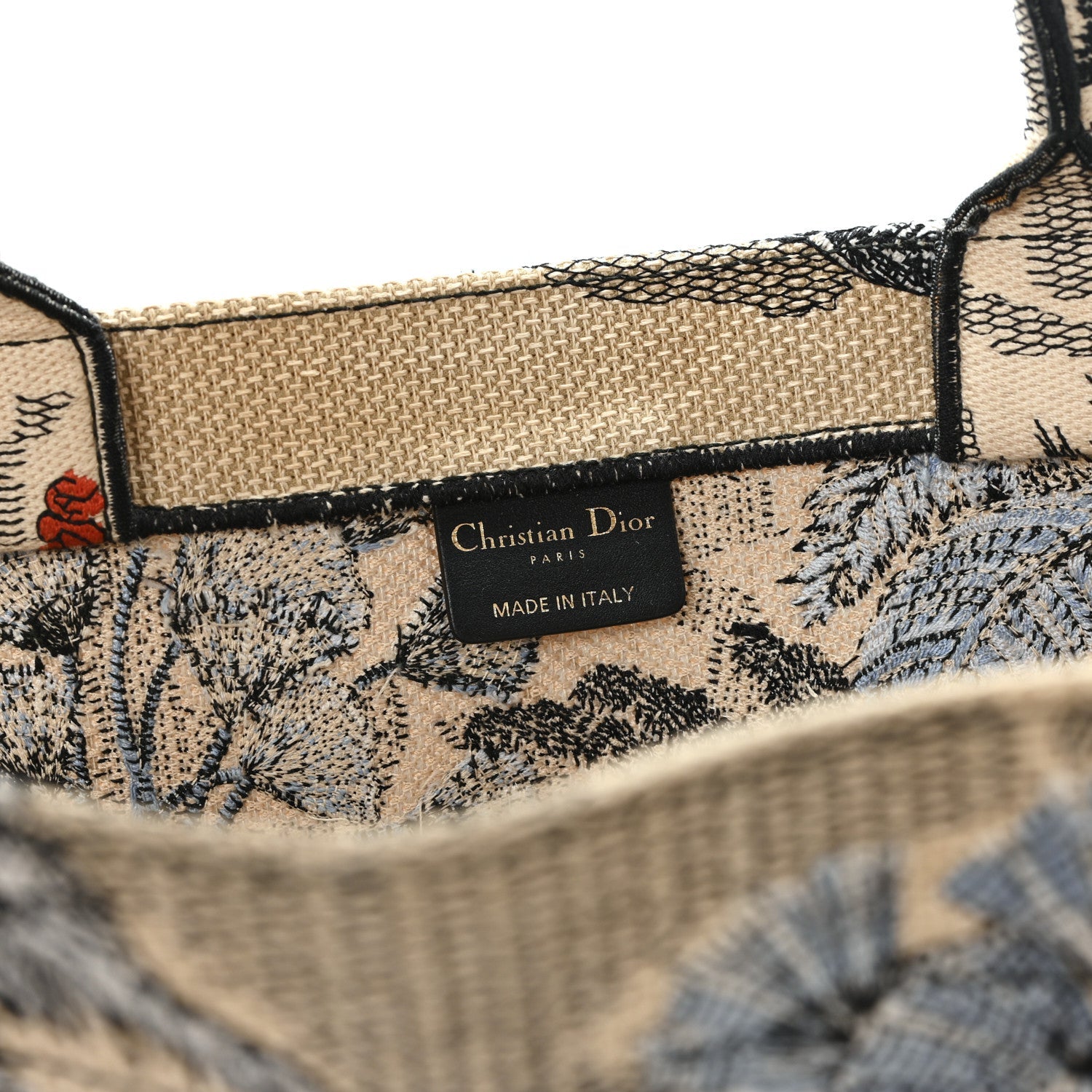 Canvas Embroidered Toile De Jouy Tropicalia Large Book Tote Denim Blue £¨ Direct shipment via from wholesalehk.shop