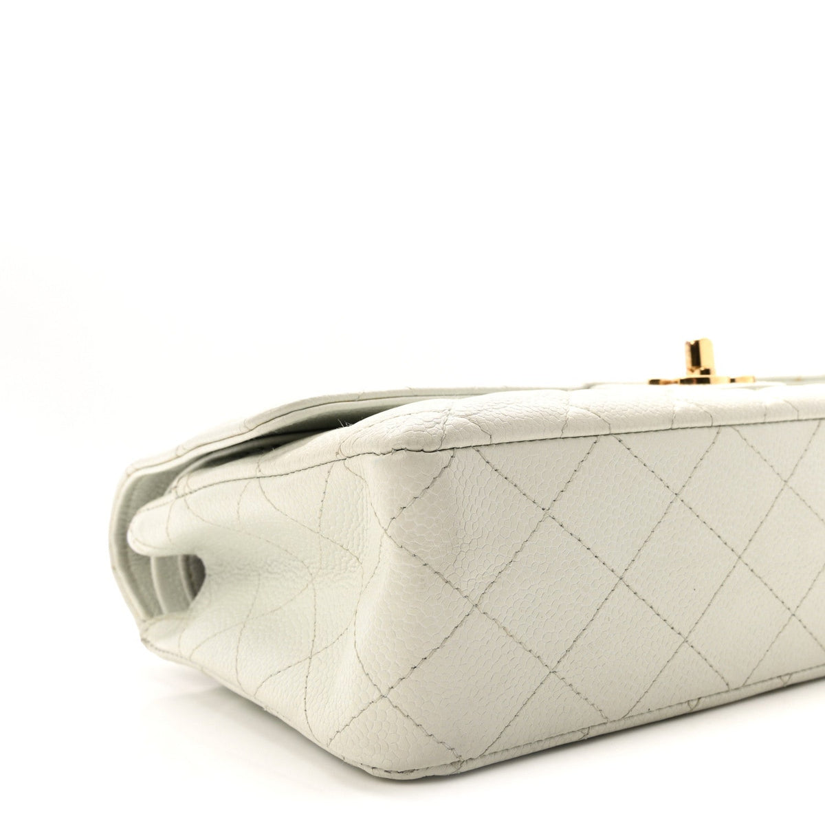 Caviar Quilted Medium Double Flap Light Blue wholesalehk.shop