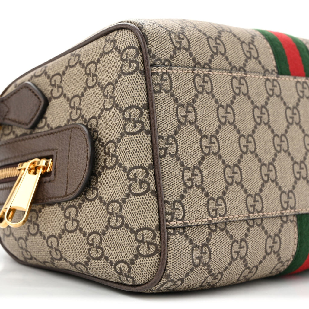 GG Supreme Monogram Web Small Ophidia Top Handle Bag  Beige Ebony wholesalehk.shop