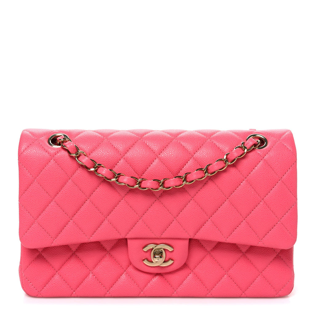 Caviar Quilted Medium Double Flap Pink wholesalehk.shop
